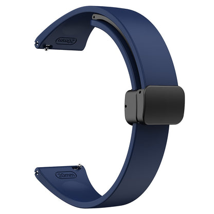22mm Universal silicone sport strap with black magnetic buckle - Midnight Blue#serie_11