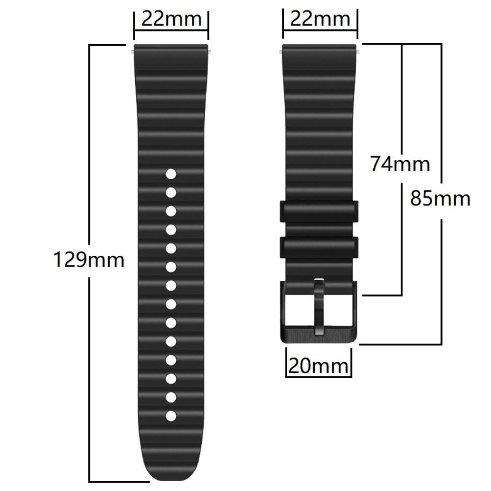 22mm Universal dual-color silicone strap with black buckle - Army Green+Black#serie_8