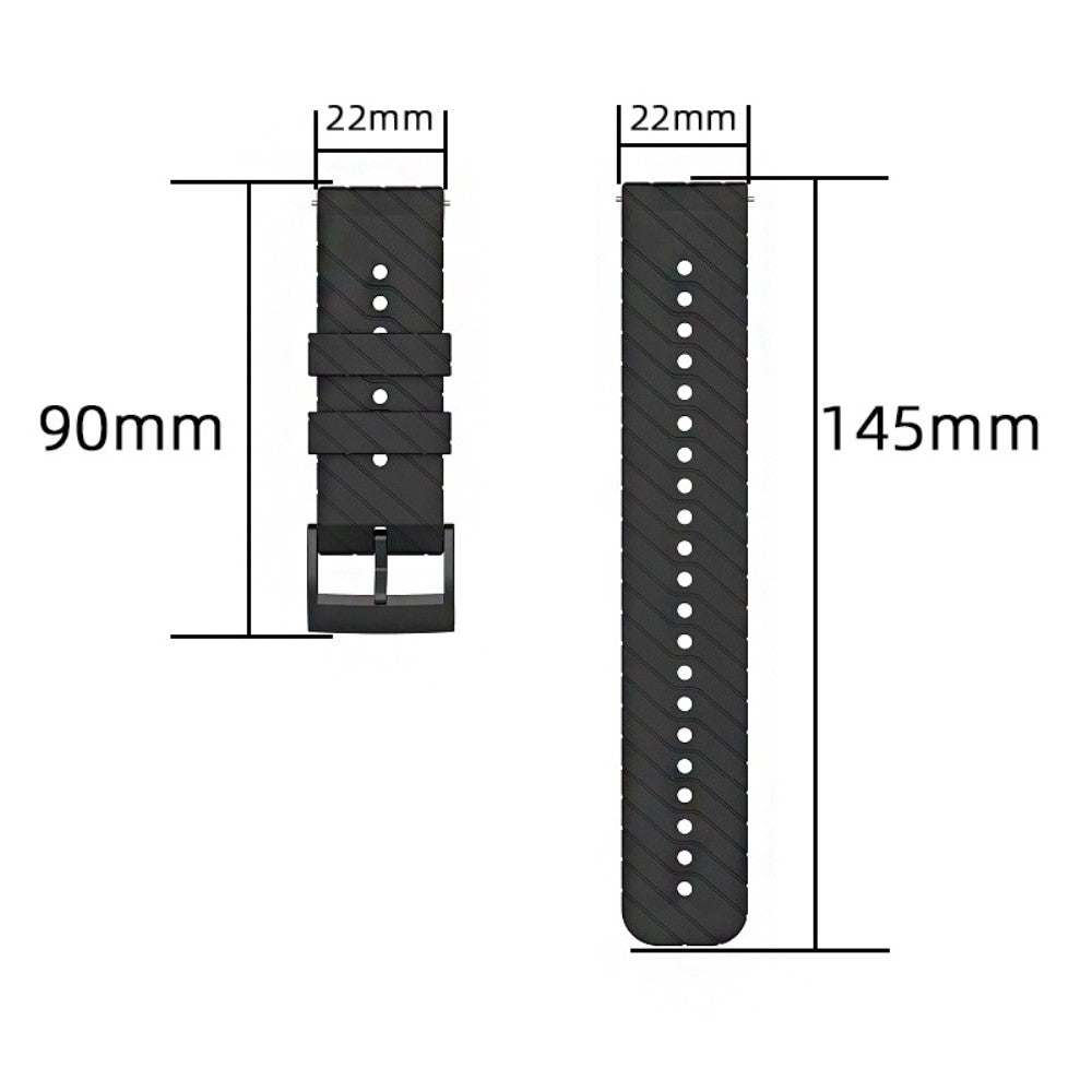 22mm Universal twill texture silicone strap - Black#serie_1