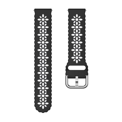 Rigtigt Godt Metal Og Silikone Universal Rem passer til Smartwatch - Sort#serie_6
