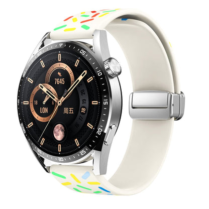 20mm Universal colorful pattern style silicone strap with silver buckle - Starlight  Rainbow#serie_10