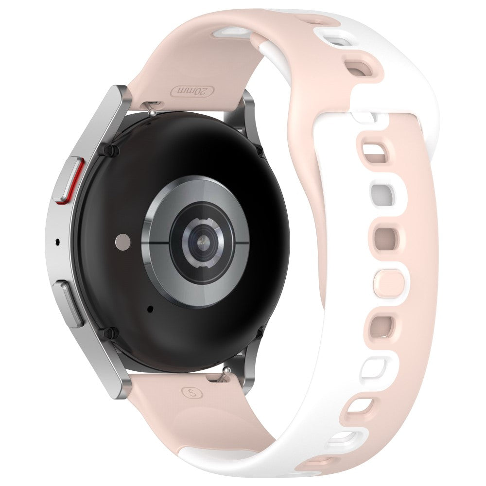 22mm Universal dual color silicone strap - Pink / White#serie_2