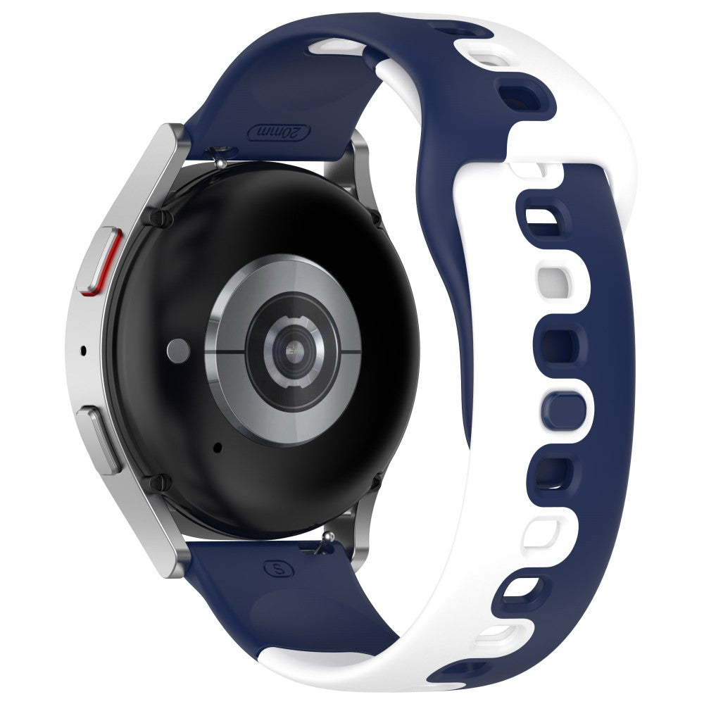 22mm Universal dual color silicone strap - Blue / White#serie_9