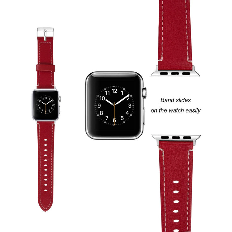 Ægte læder Cover passer til Apple Watch Ultra - Rød#serie_1