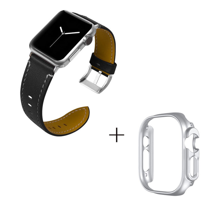 Ægte læder Cover passer til Apple Watch Ultra - Sort#serie_6