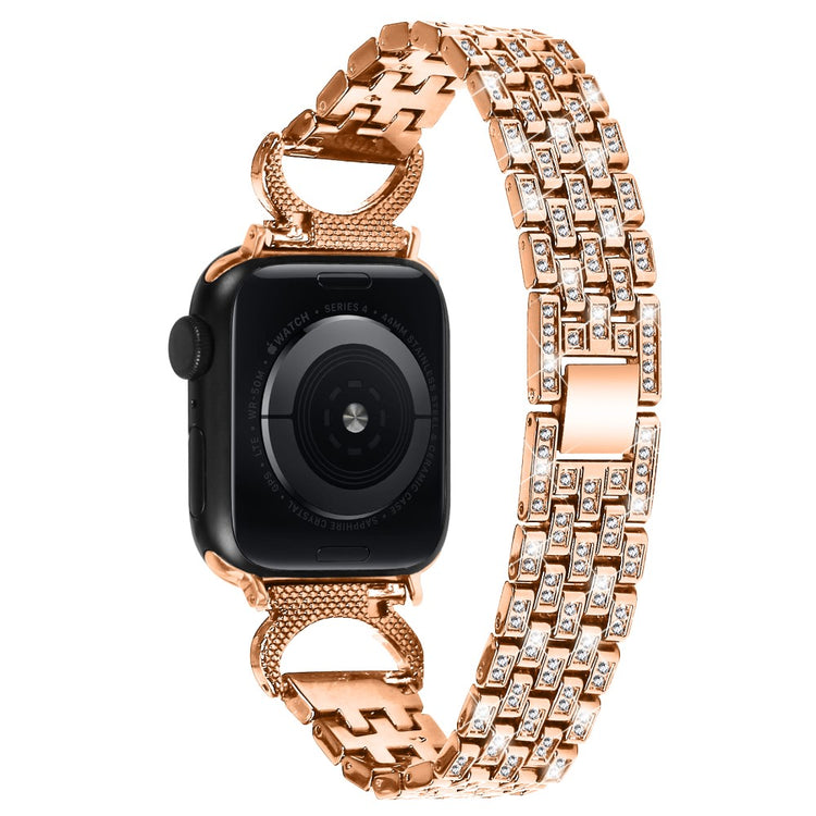 Solid Metal Og Rhinsten Universal Rem passer til Apple Smartwatch - Pink#serie_2