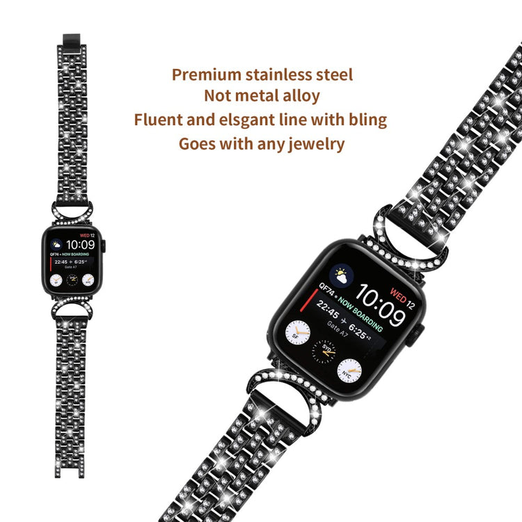 Metal Cover passer til Apple Watch Series 8 (41mm) / Apple Watch Series 7 41mm - Sort#serie_1