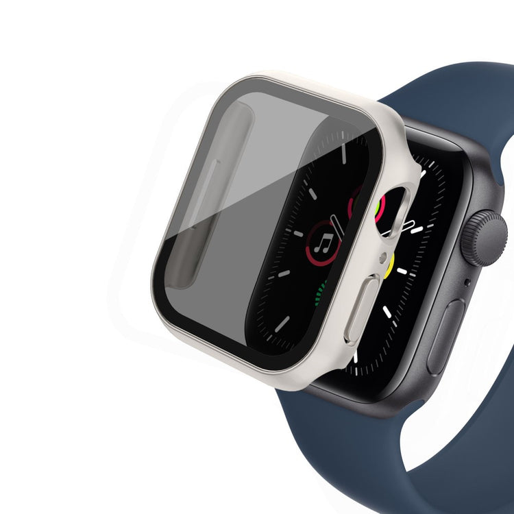 Flot Universal Cover med Skærmbeskytter i Plastik og Hærdet Glas passer til Apple Watch Series 8 (41mm) / Apple Watch Series 7 41mm - Sølv#serie_1