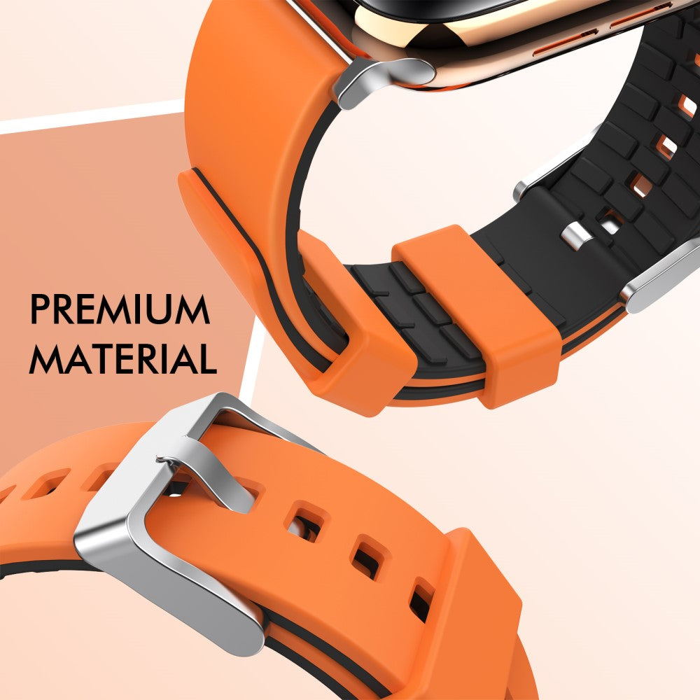 Super Pænt Silikone Universal Rem passer til Apple Smartwatch - Orange#serie_1