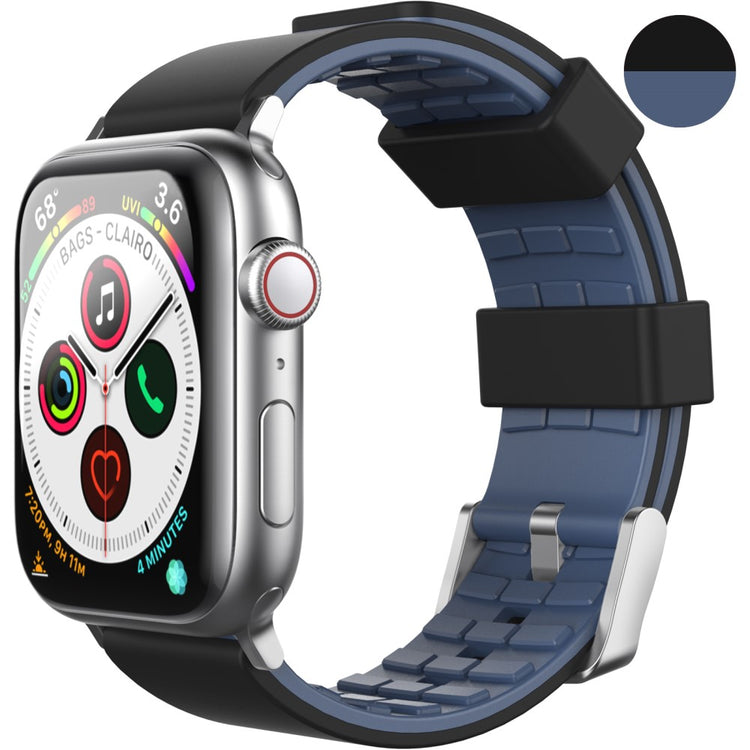 Super Pænt Silikone Universal Rem passer til Apple Smartwatch - Sort#serie_2