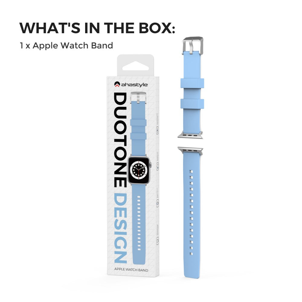Super Pænt Silikone Universal Rem passer til Apple Smartwatch - Blå#serie_5