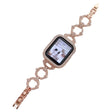 Apple Watch Series 8 (41mm) O-shape rhinestone décor metal strap - Rose Gold