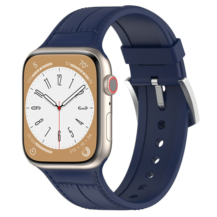 Meget Smuk Metal Og Silikone Universal Rem passer til Apple Smartwatch - Blå#serie_1