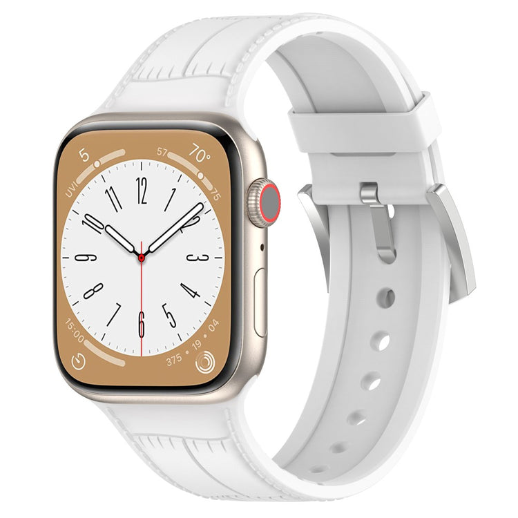 Meget Smuk Metal Og Silikone Universal Rem passer til Apple Smartwatch - Hvid#serie_9