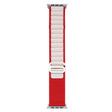 Apple Watch Series 8 (41mm) nylon loop strap with metal connector - Red / White