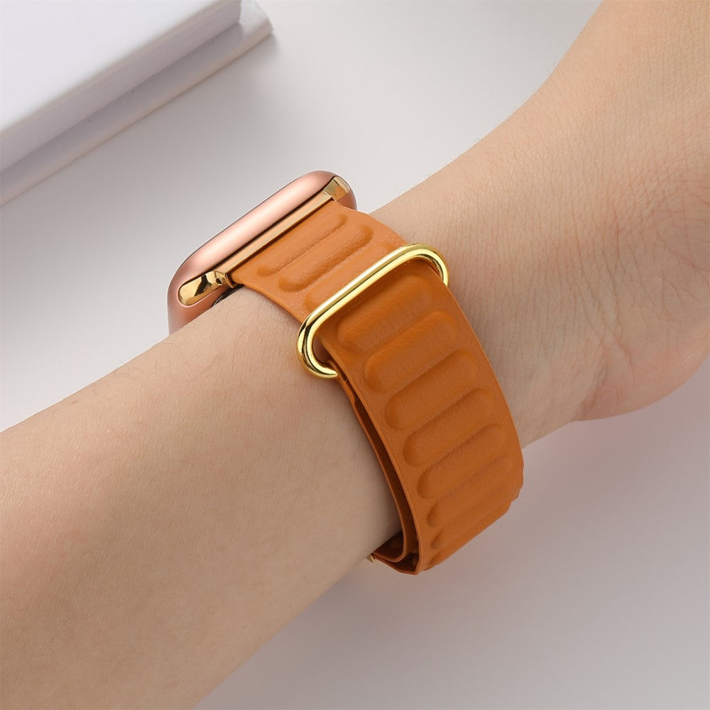 Rigtigt Kønt Ægte Læder Universal Rem passer til Apple Smartwatch - Orange#serie_3