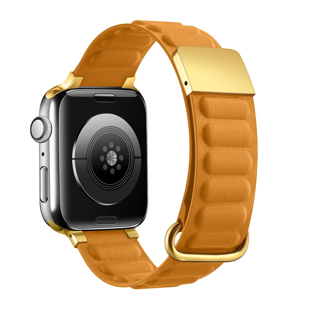 Rigtigt Kønt Ægte Læder Universal Rem passer til Apple Smartwatch - Orange#serie_3