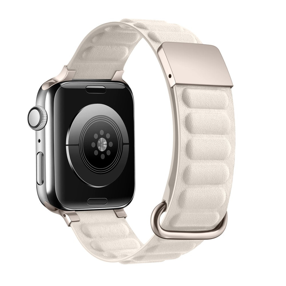 Rigtigt Kønt Ægte Læder Universal Rem passer til Apple Smartwatch - Hvid#serie_8