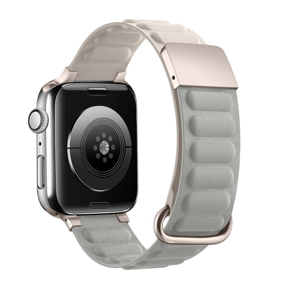 Rigtigt Kønt Ægte Læder Universal Rem passer til Apple Smartwatch - Sølv#serie_9