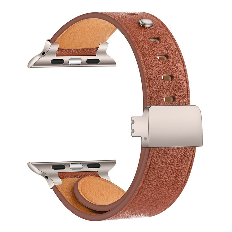 Rigtigt Pænt Ægte Læder Universal Rem passer til Apple Smartwatch - Brun#serie_12