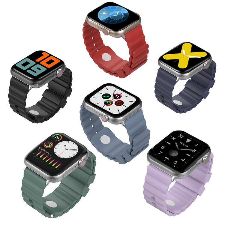 Rigtigt Slidstærk Silikone Universal Rem passer til Apple Smartwatch - Blå#serie_1