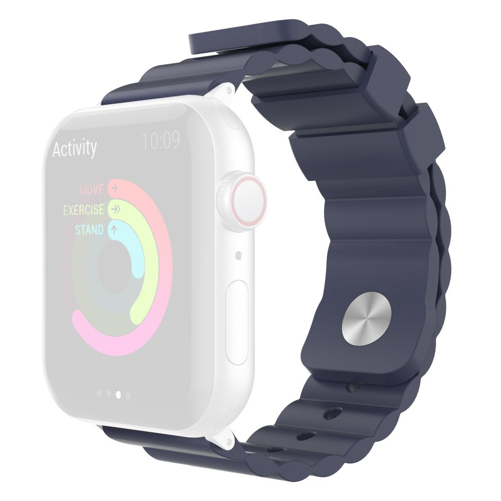 Rigtigt Slidstærk Silikone Universal Rem passer til Apple Smartwatch - Blå#serie_4
