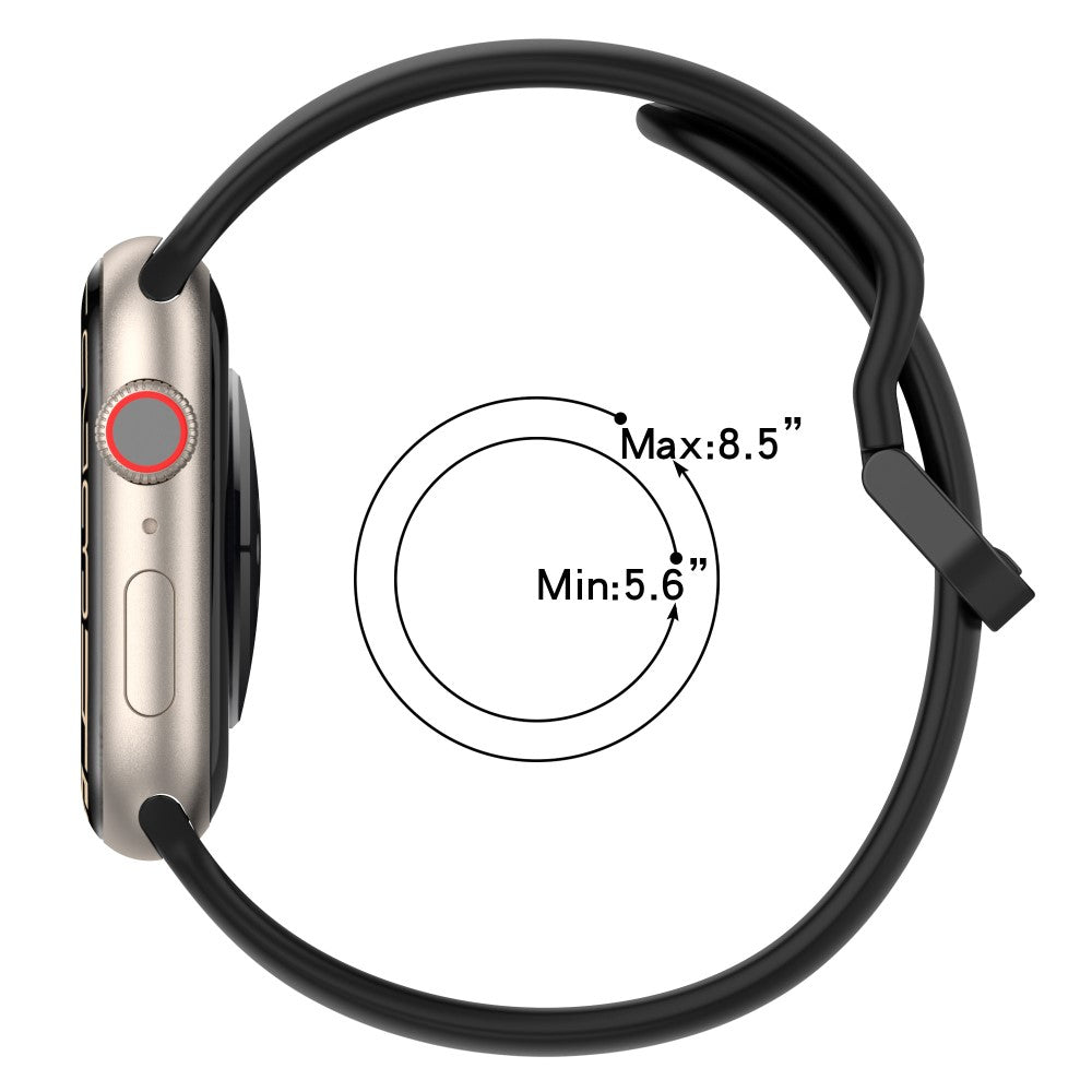 Vildt Elegant Silikone Universal Rem passer til Apple Smartwatch - Sort#serie_6