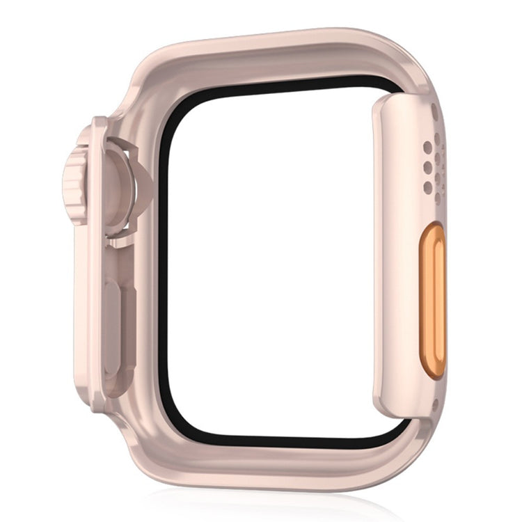 Beskyttende Universal Cover med Skærmbeskytter i Plastik og Hærdet Glas passer til Apple Smartwatch - Pink#serie_1