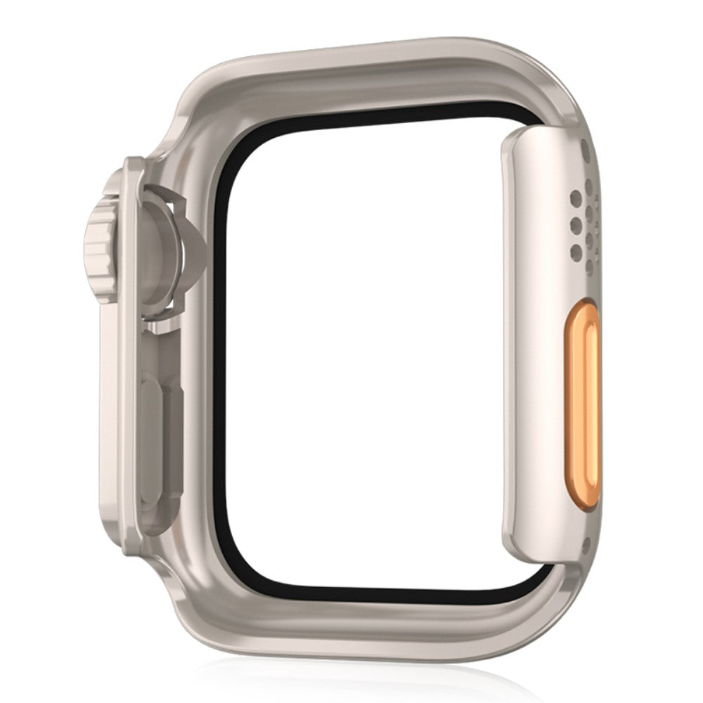 Beskyttende Universal Cover med Skærmbeskytter i Plastik og Hærdet Glas passer til Apple Smartwatch - Guld#serie_2