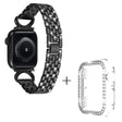 Apple Watch SE 2022 (44mm) rhinestone décor 5-bead metal strap with clear cover