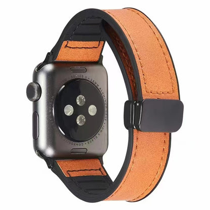 Apple Watch Series 9 45mm / Ultra 2 leather and silicone strap - Orange#serie_3