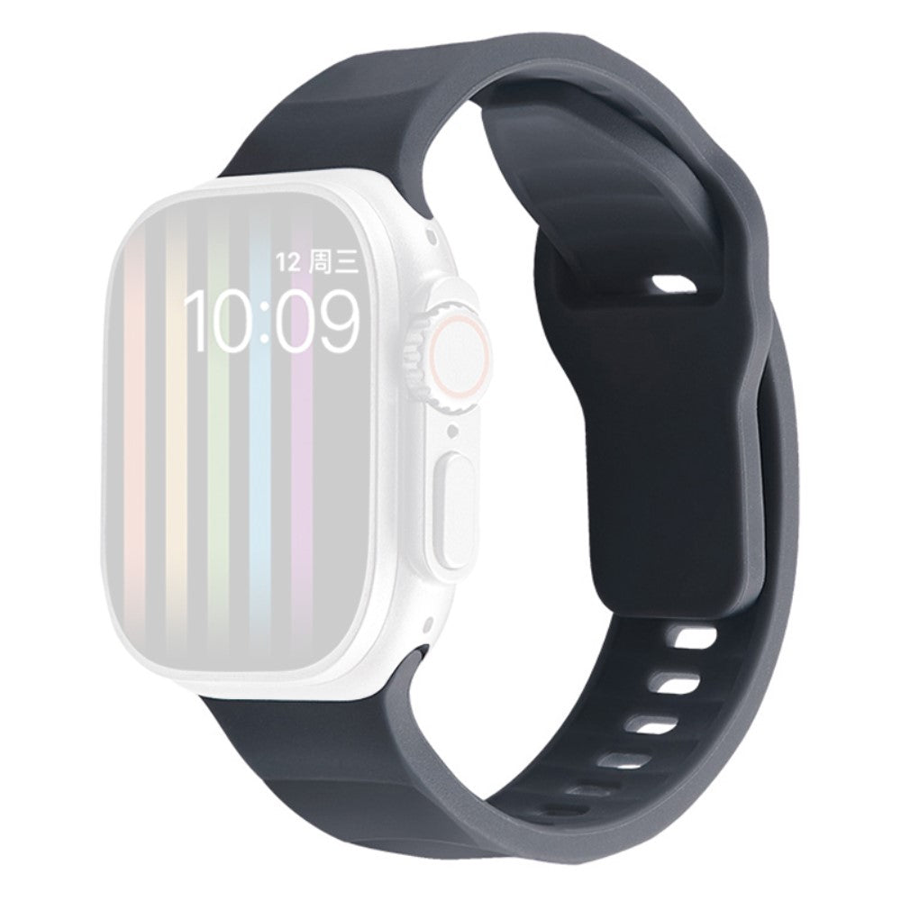 Apple Watch Series 9 45mm / Ultra 2 wavy style silicone strap - Grey#serie_13