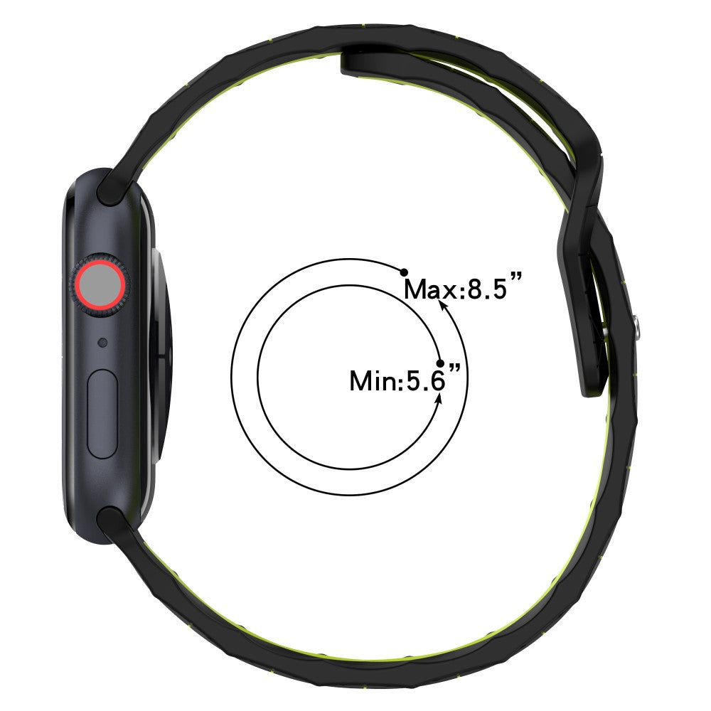 Apple Watch Series 9 45mm / Ultra 2 football pattern silicone strap - Black+Grey#serie_8