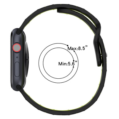 Apple Watch Series 9 45mm / Ultra 2 football pattern silicone strap - Black+Grey#serie_8