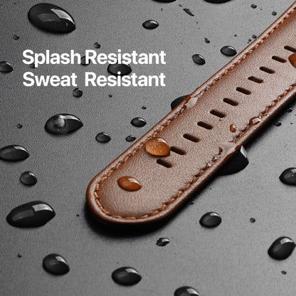 Skøn Metal Og Kunstlæder Universal Rem passer til Apple Smartwatch - Brun#serie_3