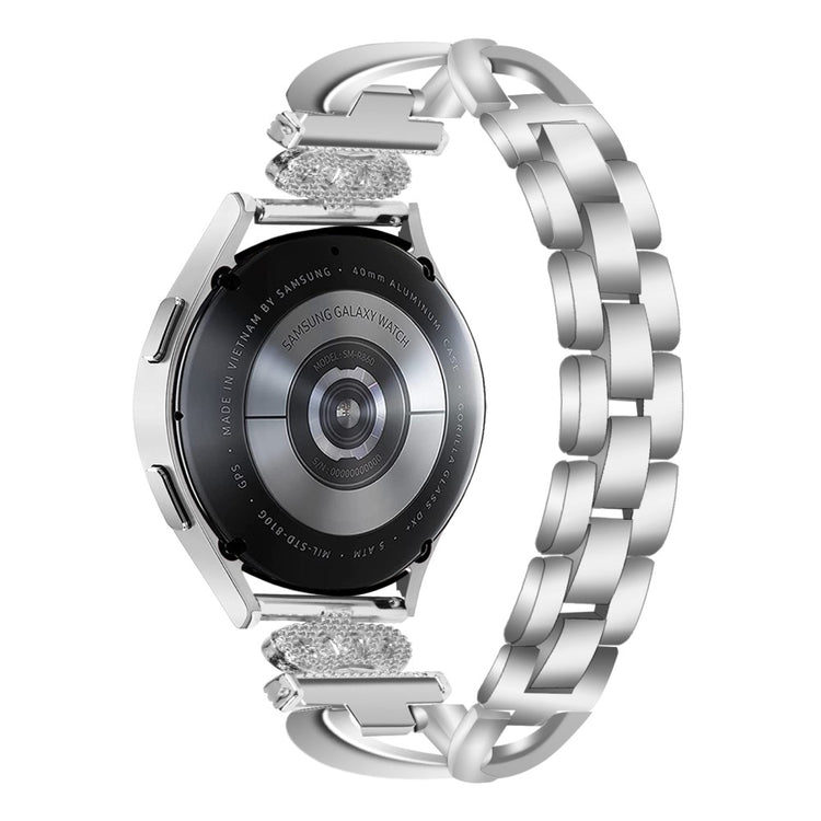 Godt Metal Og Rhinsten Universal Rem passer til Samsung Smartwatch - Sølv#serie_3