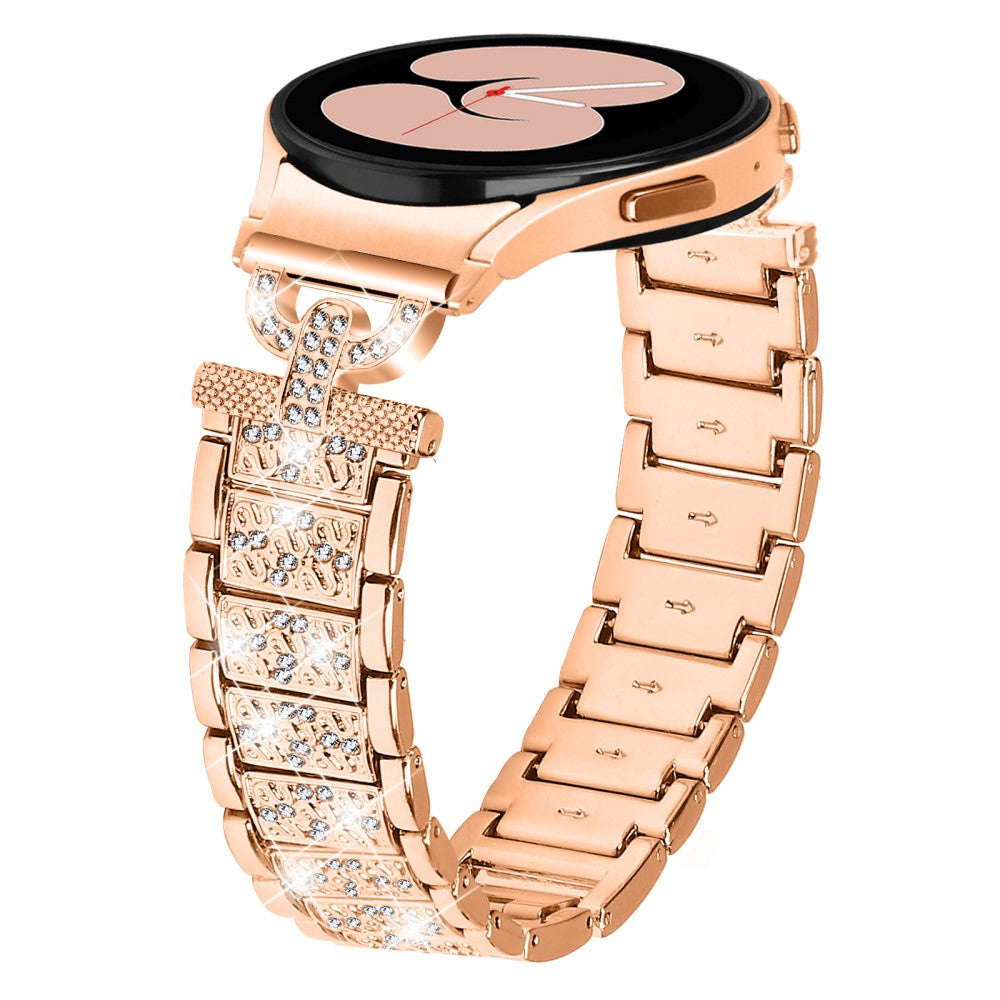 Holdbart Metal Og Rhinsten Universal Rem passer til Samsung Smartwatch - Pink#serie_3