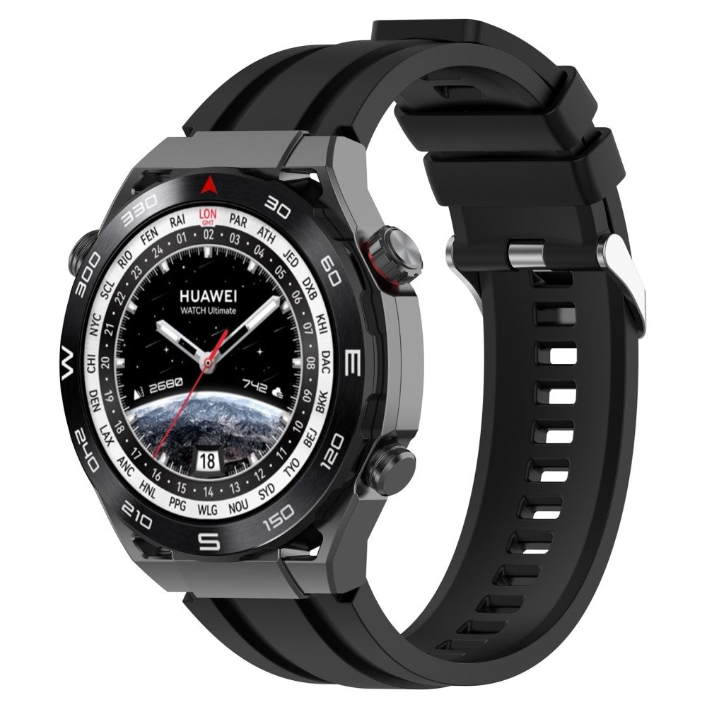Meget Nydelig Silikone Universal Rem passer til Smartwatch - Sort#serie_1
