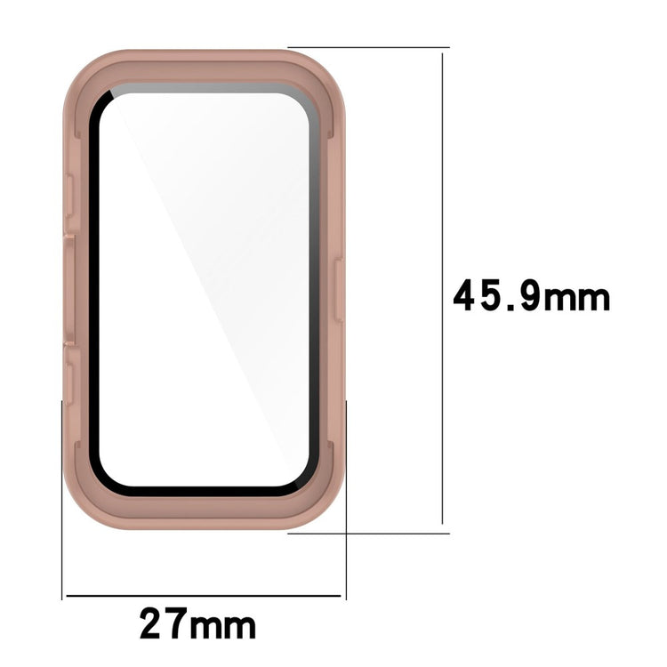Super Pænt Cover med Skærmbeskytter i Plastik og Hærdet Glas passer til Huawei Band 8 - Gennemsigtig#serie_5