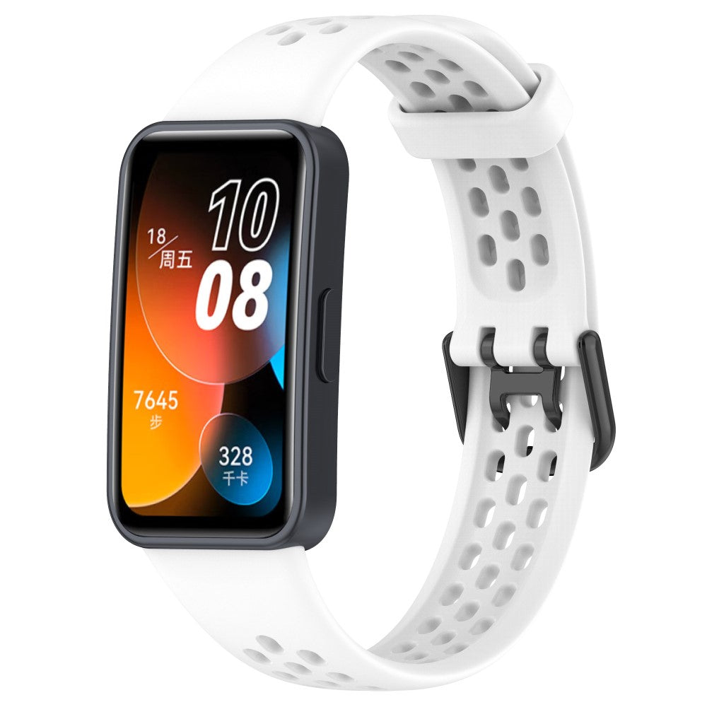 Helt Vildt Fint Silikone Rem passer til Huawei Band 8 - Hvid#serie_2