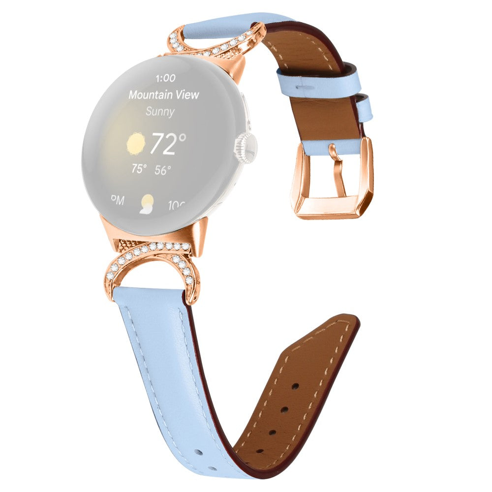 Meget Cool Kunstlæder Rem passer til Google Pixel Watch - Blå#serie_4