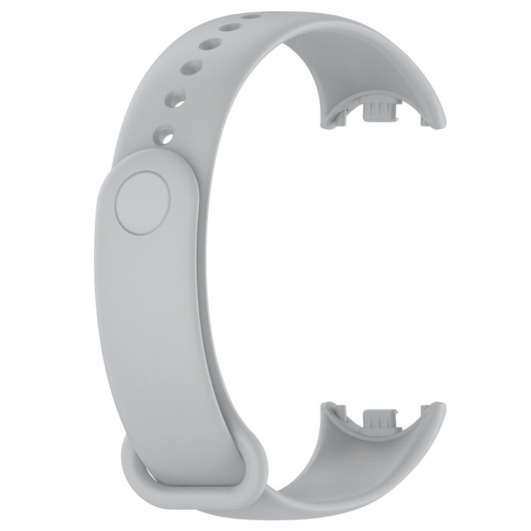 Super Fed Silikone Rem passer til Xiaomi Smart Band 8 - Sølv#serie_6