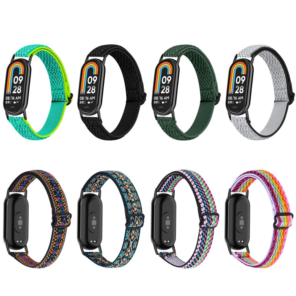 Mega Komfortabel Nylon Rem passer til Xiaomi Smart Band 8 - Sort#serie_1