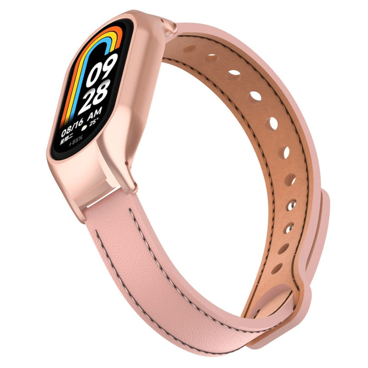 Cool Metal Og Kunstlæder Rem passer til Xiaomi Smart Band 8 - Pink#serie_4