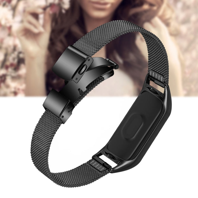 Helt Vildt Flot Metal Rem passer til Xiaomi Smart Band 8 - Sort#serie_1