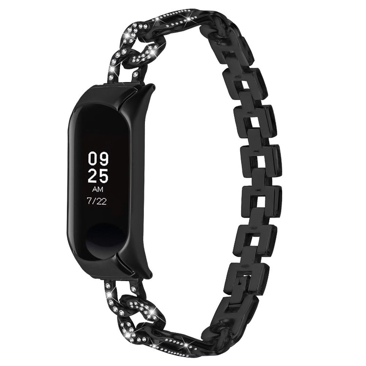 Elegant Metal Og Rhinsten Rem passer til Xiaomi Smart Band 8 - Sort#serie_1