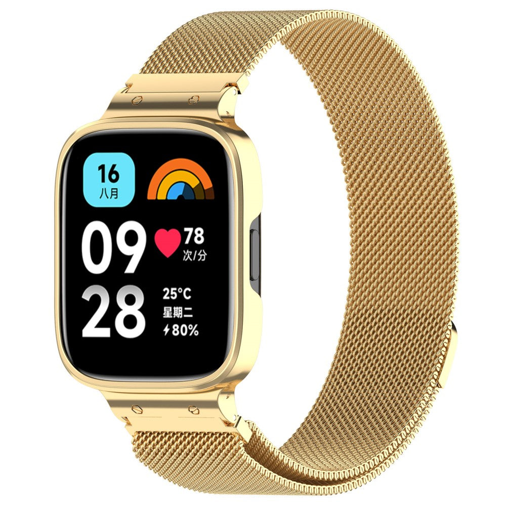 Metal Og Plastik Universal Rem passer til Xiaomi Redmi Watch 3 Active / Xiaomi Mi Watch Lite 3 - Guld#serie_2