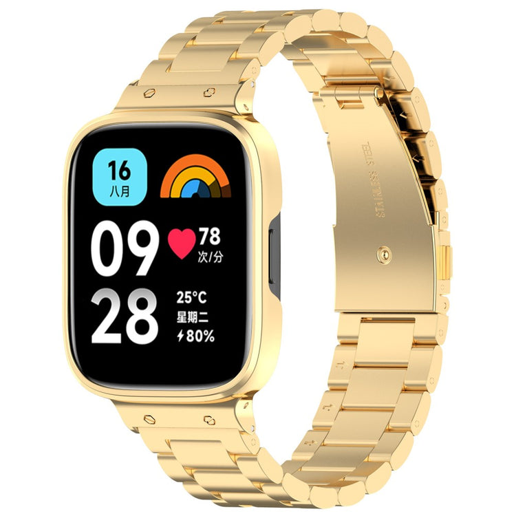 Metal Og Plastik Universal Rem passer til Xiaomi Redmi Watch 3 Active / Xiaomi Mi Watch Lite 3 - Guld#serie_2