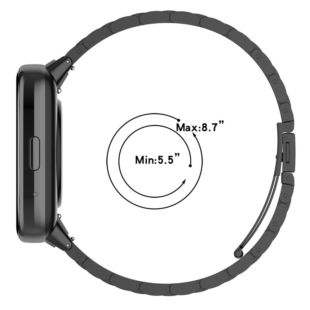 Metal Universal Rem passer til Xiaomi Redmi Watch 3 Active / Xiaomi Mi Watch Lite 3 - Sort#serie_1