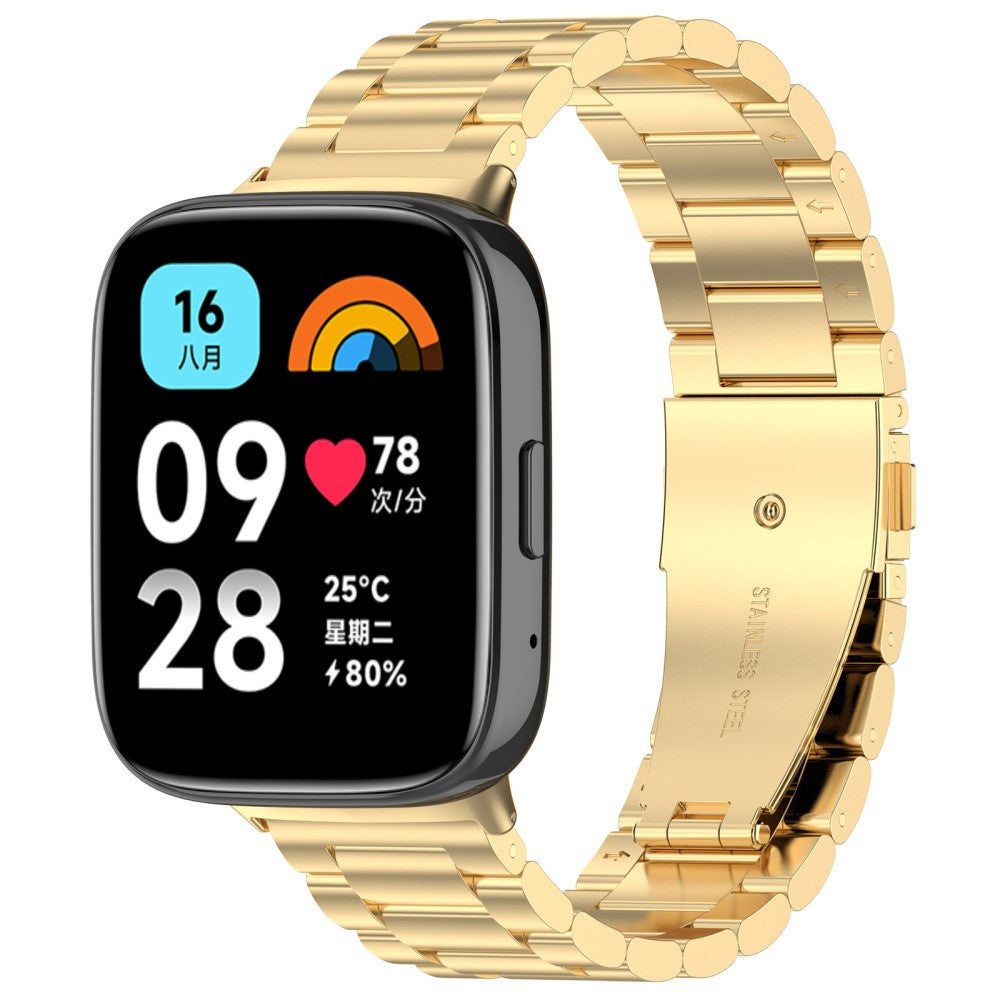 Metal Universal Rem passer til Xiaomi Redmi Watch 3 Active / Xiaomi Mi Watch Lite 3 - Guld#serie_4